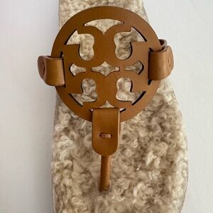 Tory Burch Miller Sandals with Shearling Footbed NIB